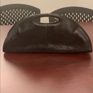 Hobo black handbag half moon shape